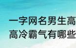 一字网名男生高冷霸气 一字网名男生高冷霸气有哪些