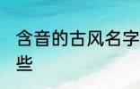 含音的古风名字 含音的古风名字有哪些