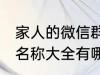 家人的微信群名称大全 家人的微信群名称大全有哪些