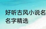 好听古风小说名字大全 好听古风小说名字精选